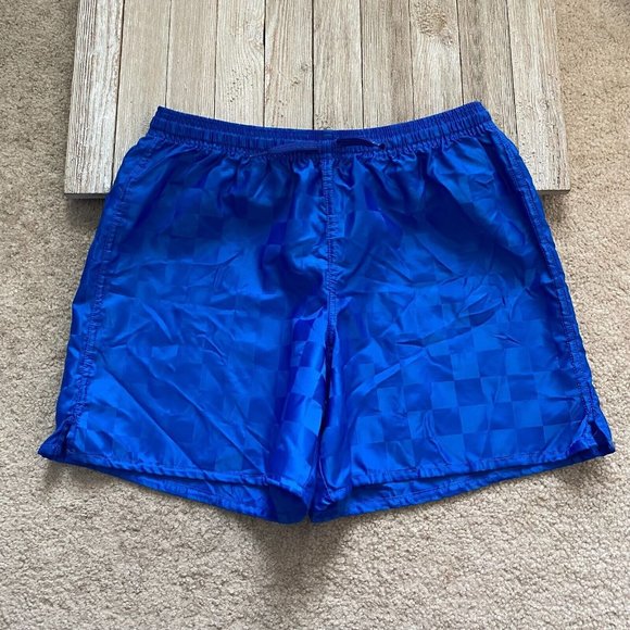 DSG Dick's Sporting Goods Kids Youth Unisex L Blue Woven Checkered Soccer Shorts - Picture 1 of 12